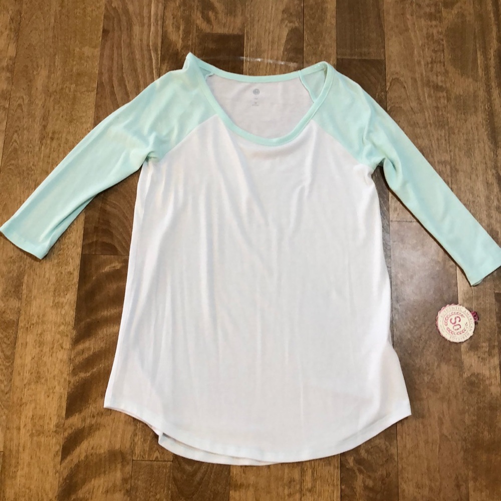 Size XS baseball tee, 3/4 sleeves NWT